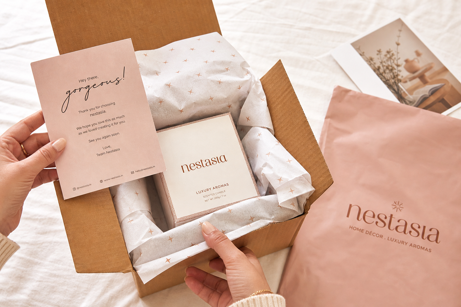 Premium gift unboxing with rigid branded cigarette-style pack