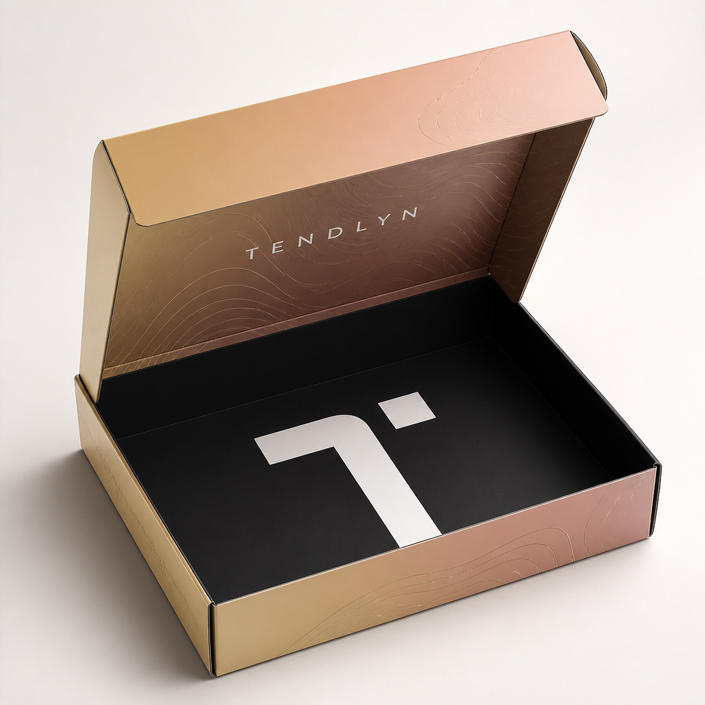 Gradient printed Tendlyn mailer unboxing