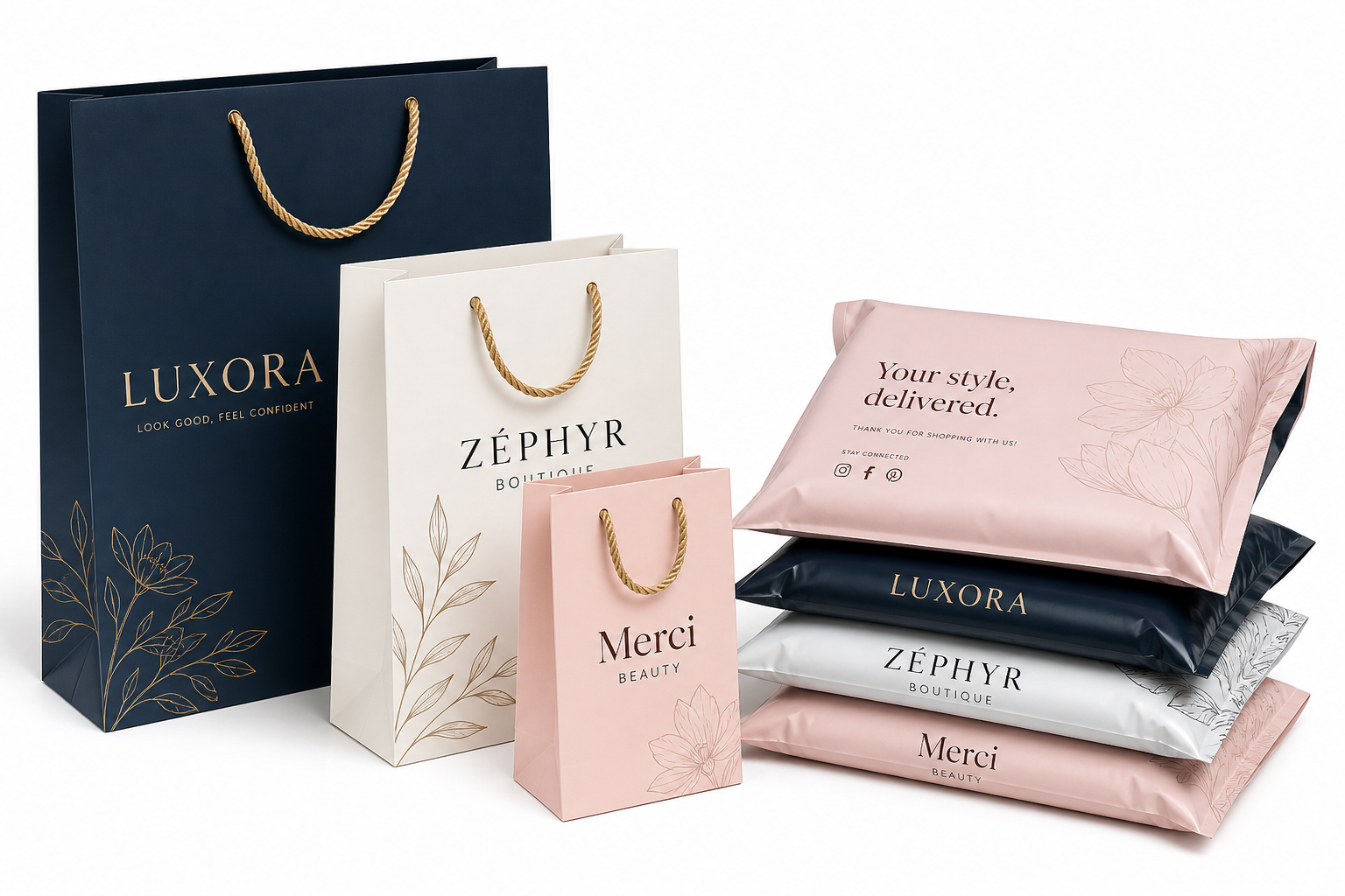 Branded folding mailer boxes with custom exterior print